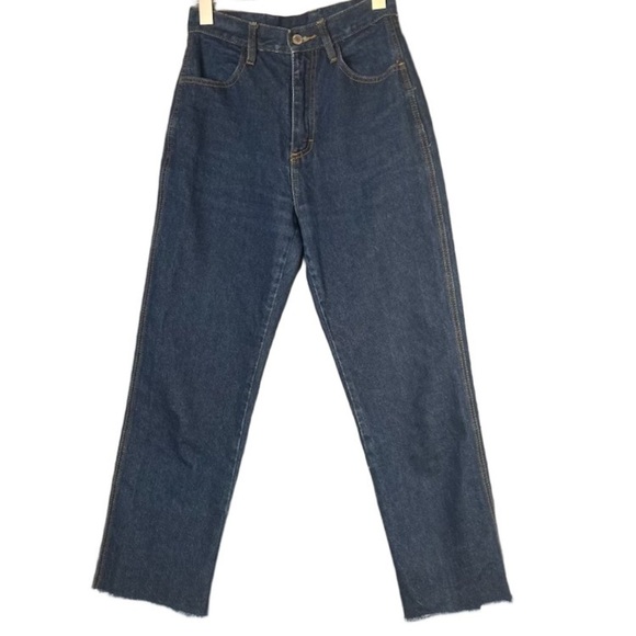 Brandy Melville Denim - NEW! Brandy Melville John GALT Taper Straight Dark Wash 100% Cotton 24 W 26L